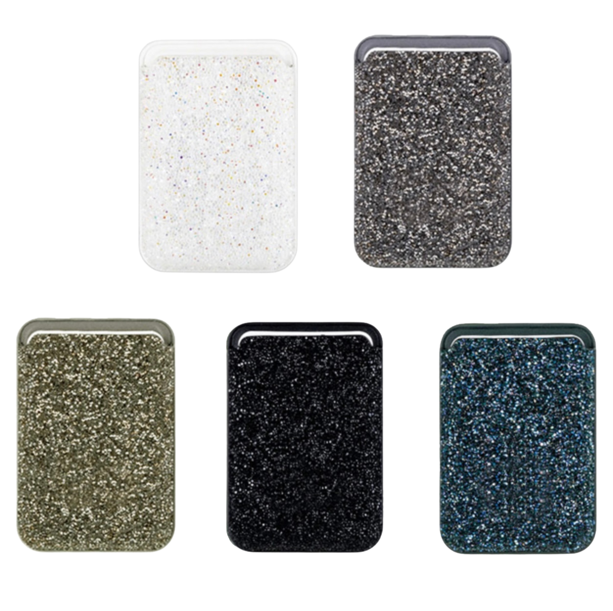 Magnetic Stone Glitter Card Holder Pocket