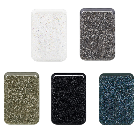 Magnetic Stone Glitter Card Holder Pocket